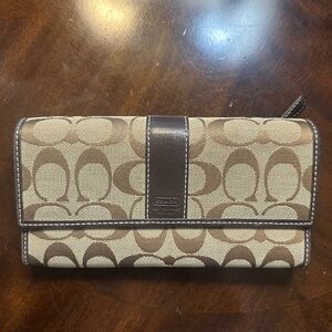 Coach Brown Signature Logo Wallet